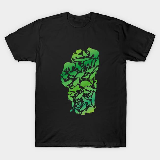 Lake Tahoe Creatures - Green T-Shirt by tahoekerri